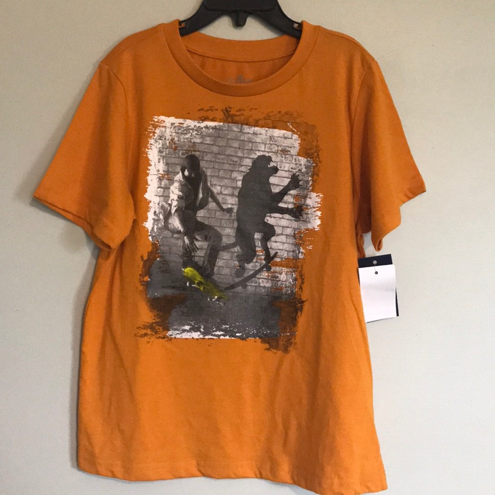 ✔️Hollywood orange short sleeve t-shirt size 7 NWT
